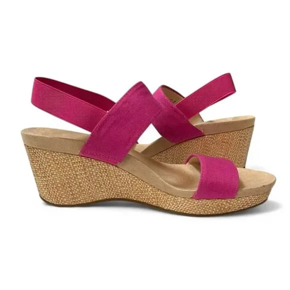 LIFESTRIDE, DELTA Slingback Wedge Hot Pink Sandals, Size 11M - Picture 5 of 7